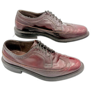 Coburne Square Leather Cordovan Wingtip Oxfords Men’s size 9D